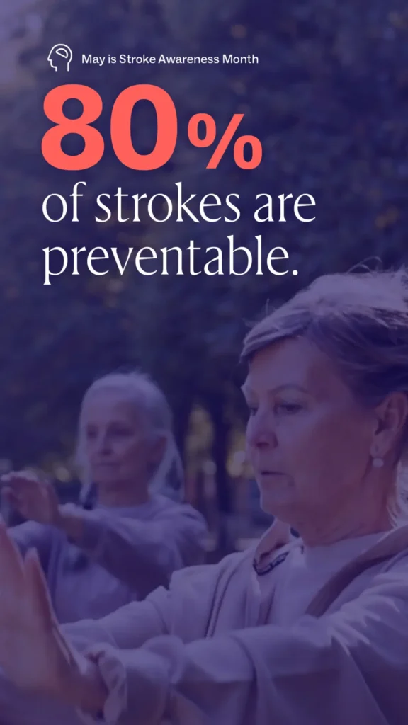 Graphic for Intermountain Health explaining that 80% of strokes are preventable