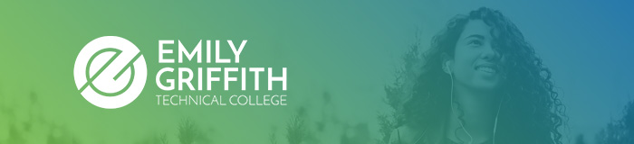 An EGTC email header featuring a green and blue gradient overlay on a photo of a student