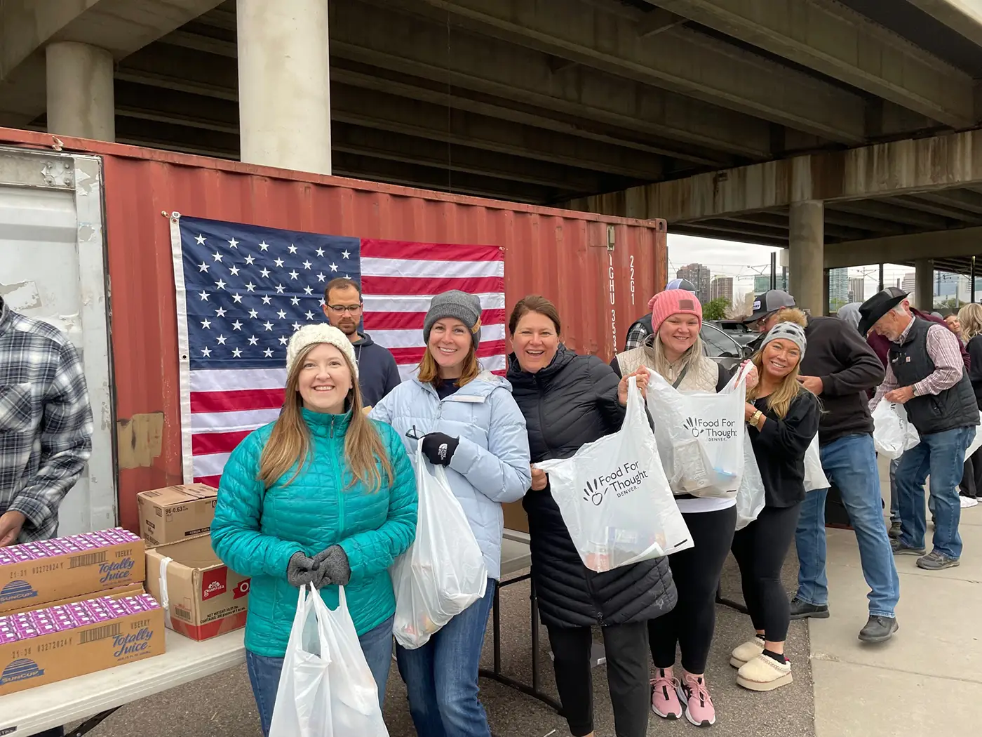 GroundFloor Media employees volunteering at Food for Thought Denver