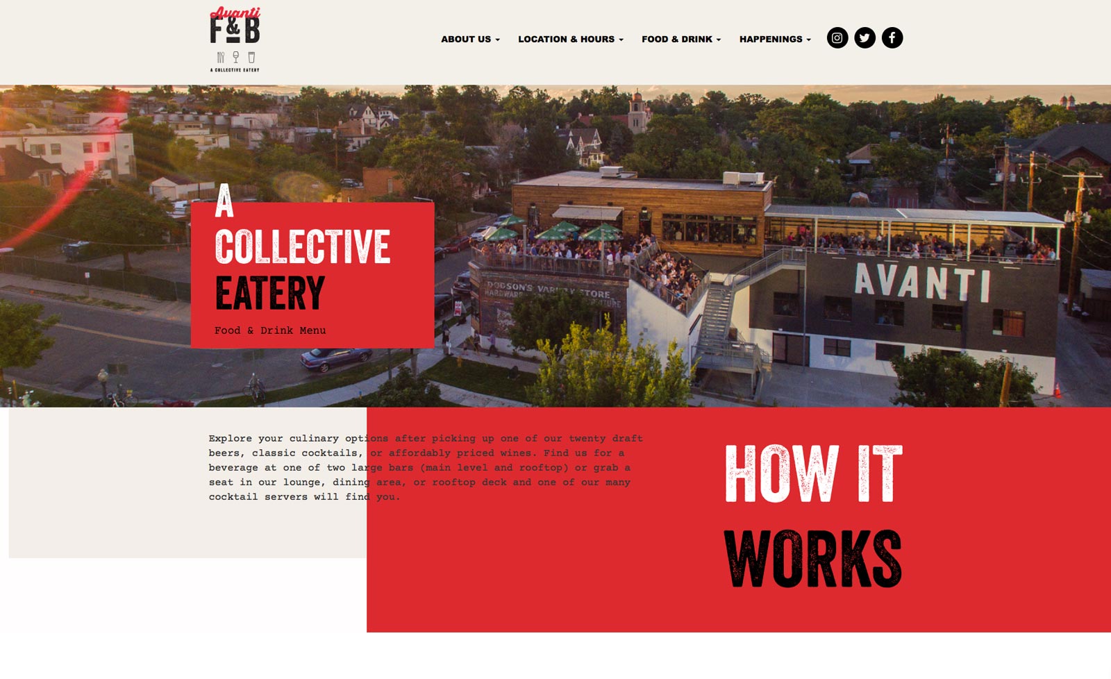 A screenshot of Avanti's website homepage