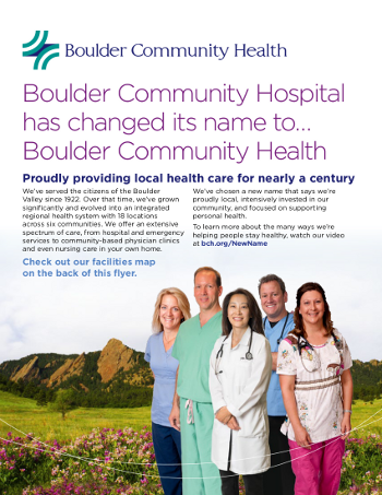 Integrated Communications Strategy Announced Boulder Community Health Rebrand