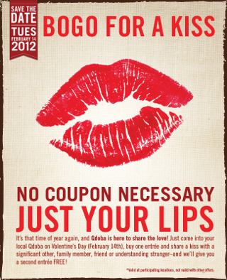 Qdoba’s BOGO for a Kiss Valentine’s Day Promotion Media & Influencer Campaign