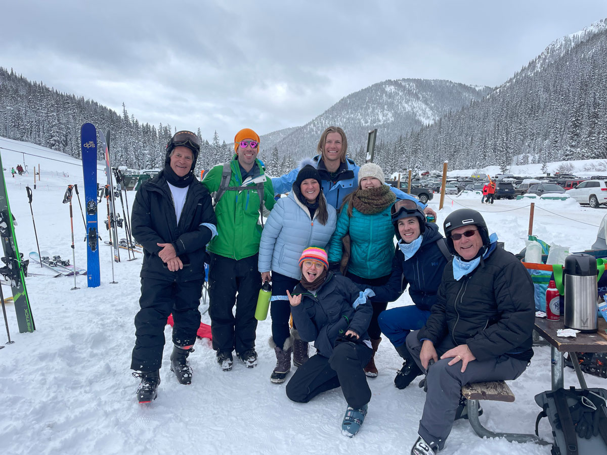 GroundFloor Media team members enjoy a ski day at Arapahoe Basin